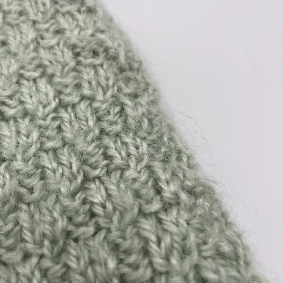 Handmade Sweater Vest Long Sleeveless Pale Green V-Neck Knit Light Academia Top - Picture 4 of 10